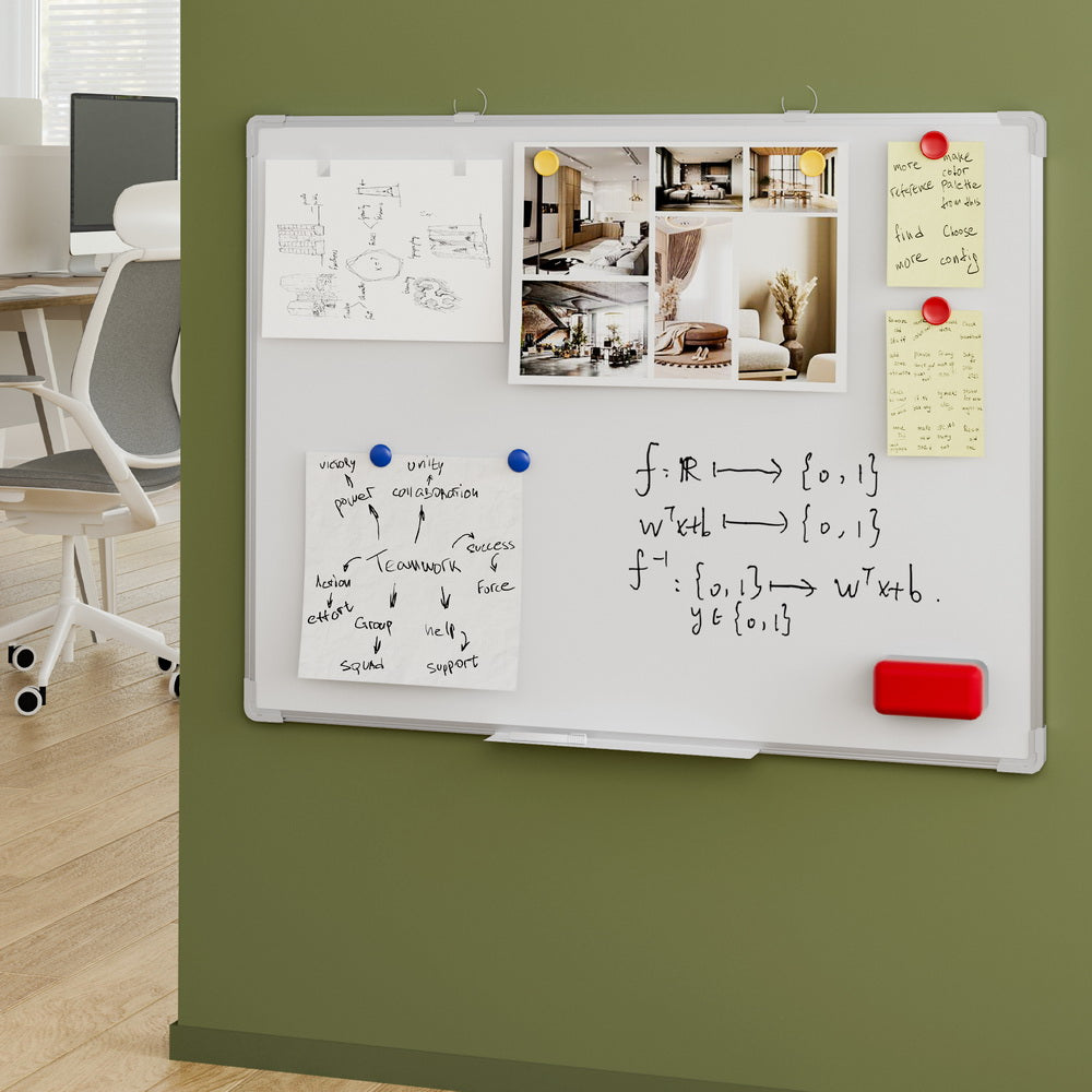 Magnetic Whiteboard 60x90cm Double-Sided Erase Board with Tray for Home Office School