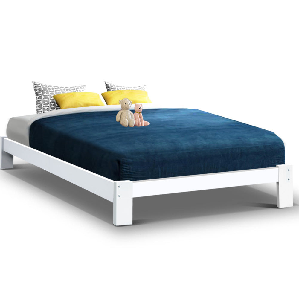 Jade Double Bed Frame Wooden White
