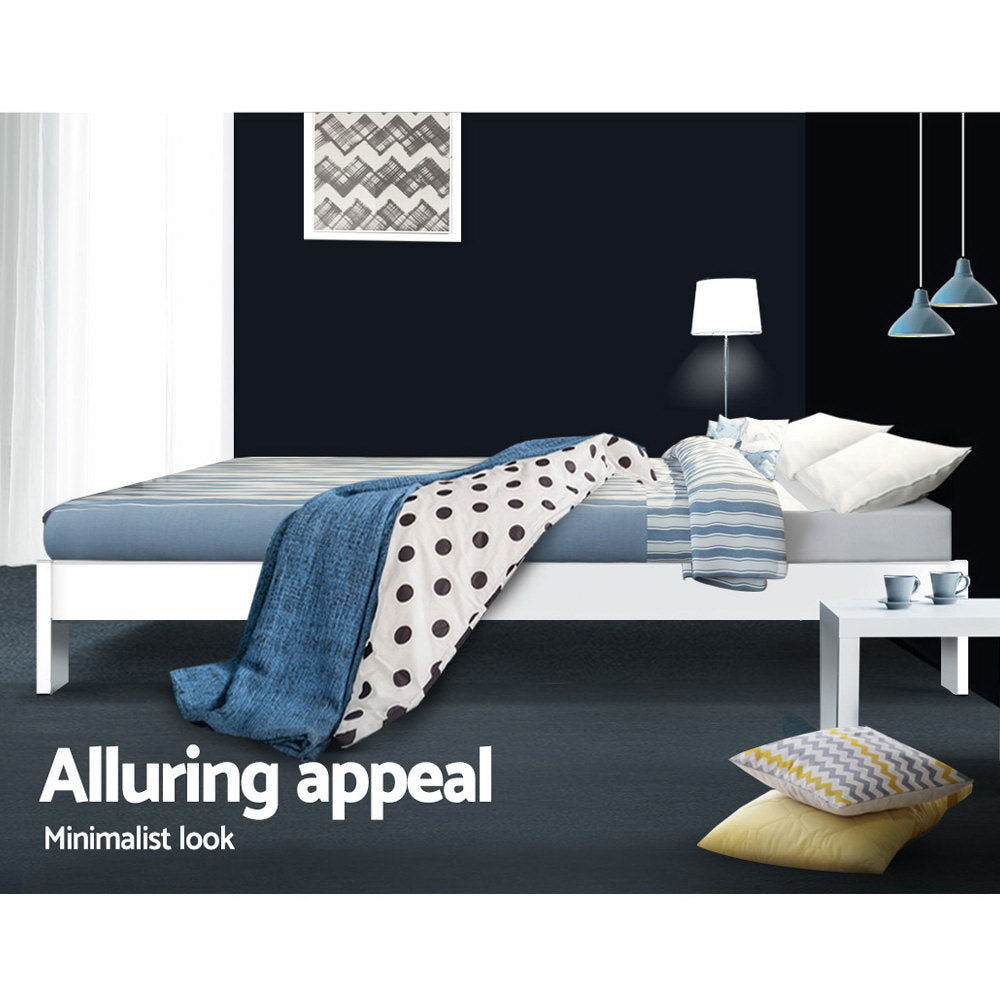 Jade Double Bed Frame Wooden White