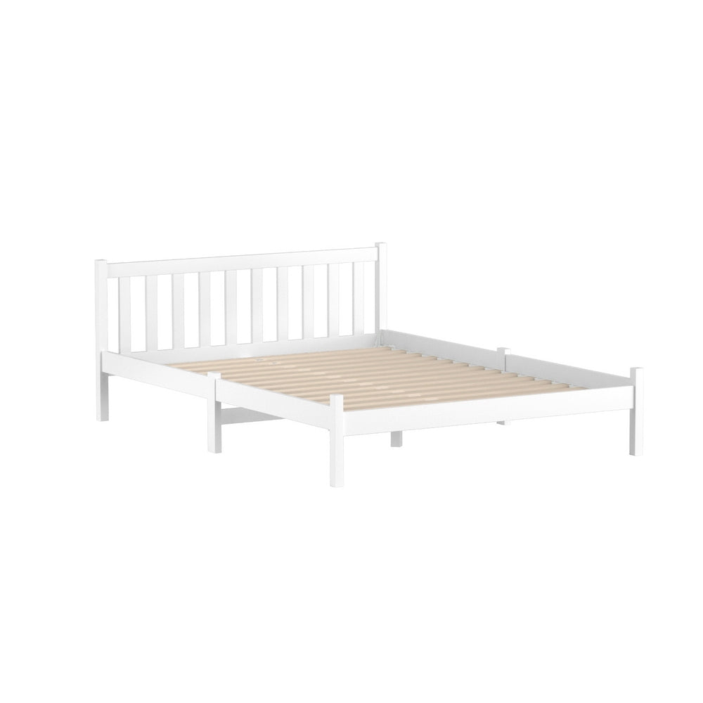 Sofie Double Bed Frame Solid Pine Wooden White