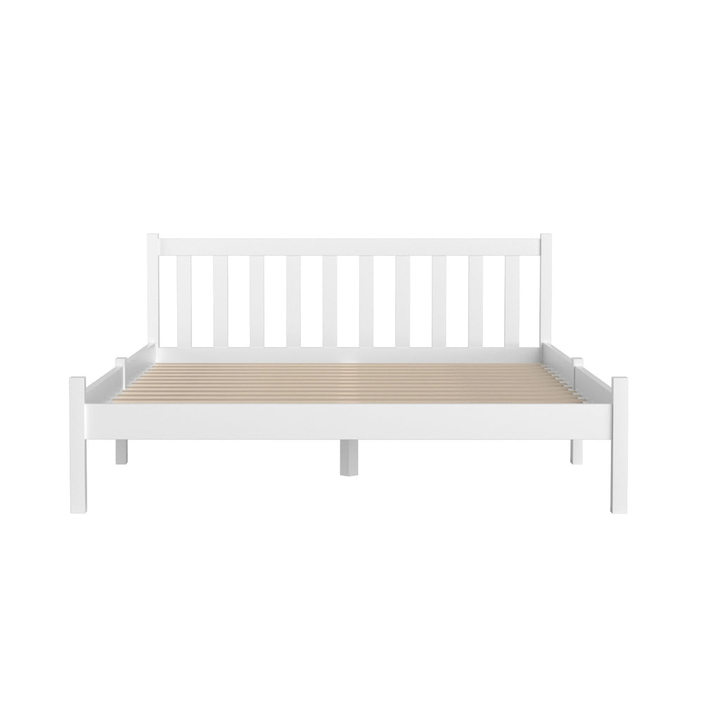 Sofie Double Bed Frame Solid Pine Wooden White