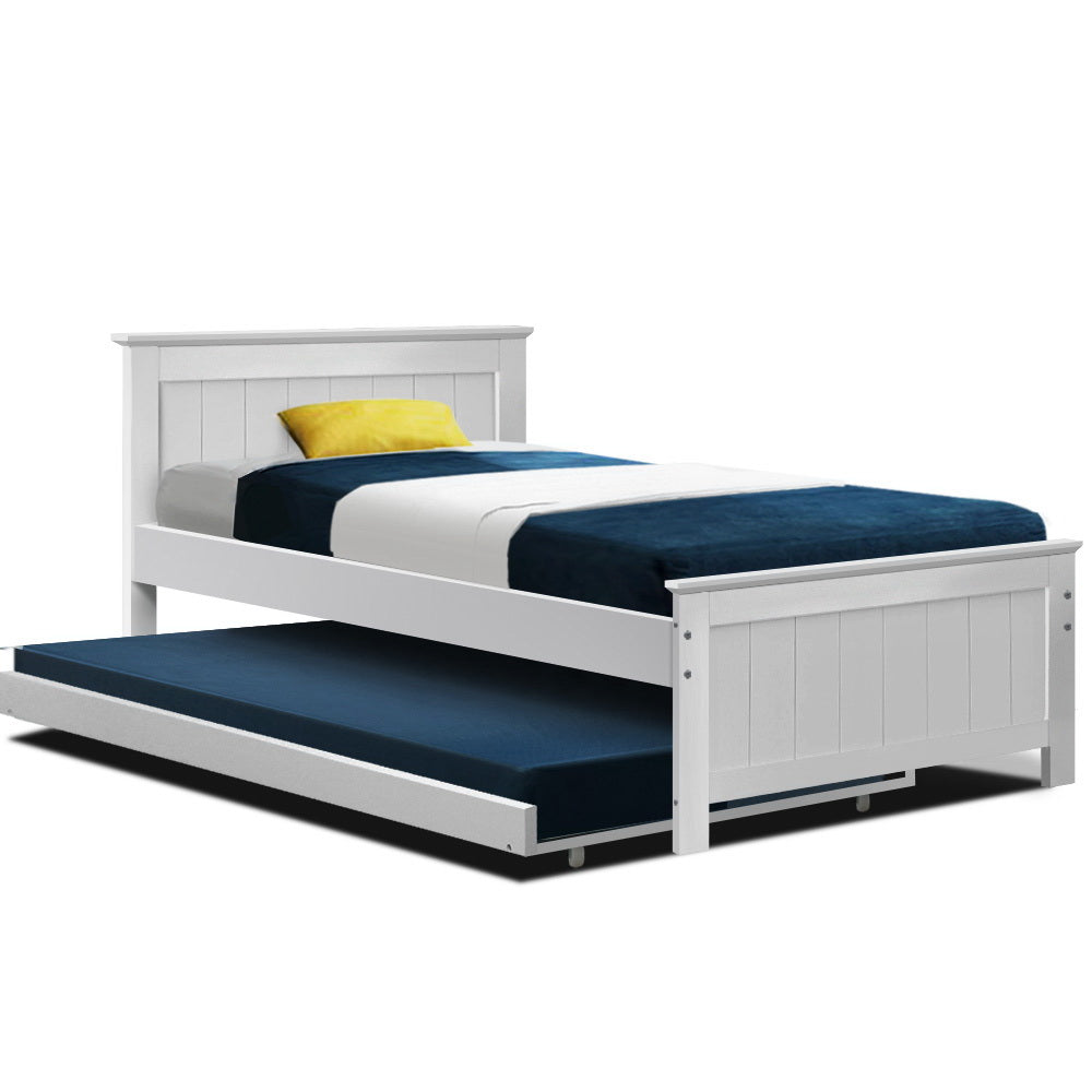 Elvis King Single Wooden Trundle Daybed White
