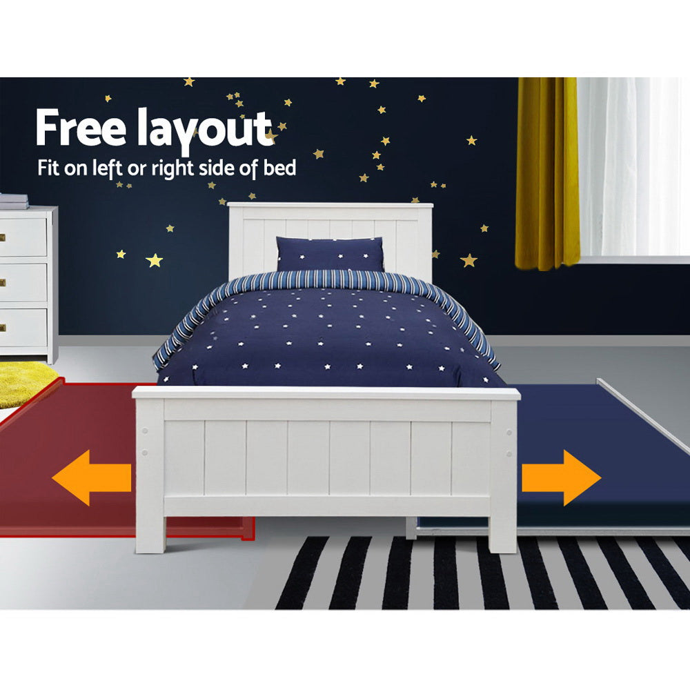 Elvis King Single Wooden Trundle Daybed White