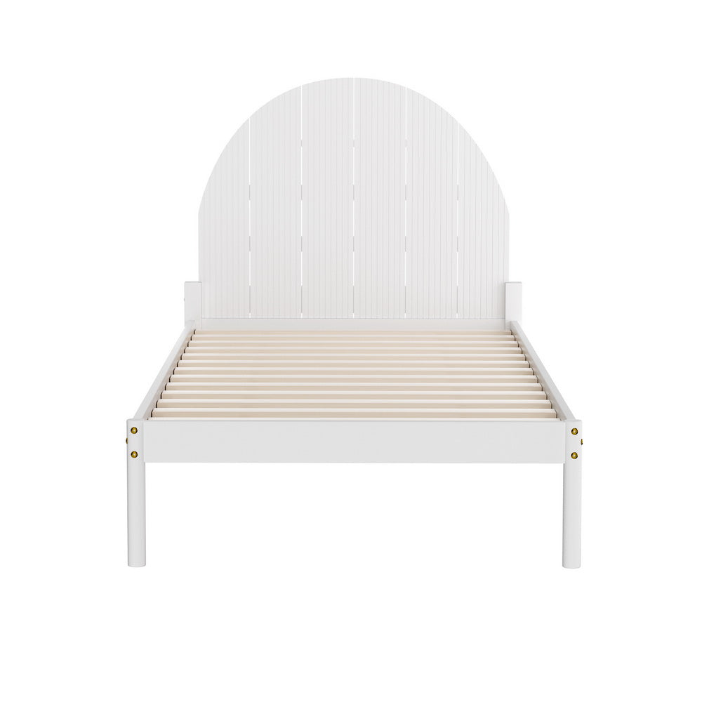 DALY King Single Bed Frame Wooden White