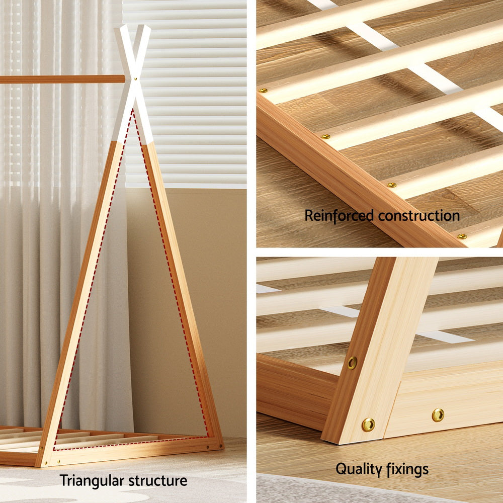ENID Single Kids House Bed Frame Oak