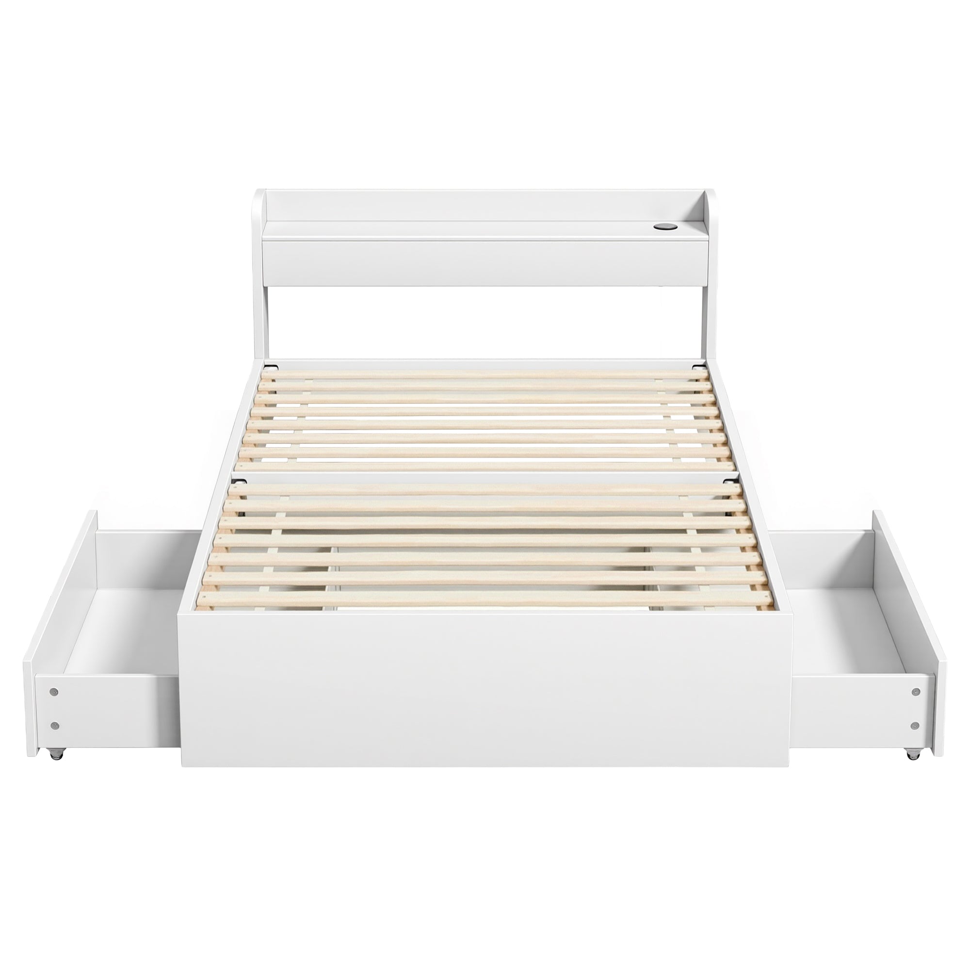 Artiss Bed Frame Single Size with Charging Ports and 2 Drawers AURA