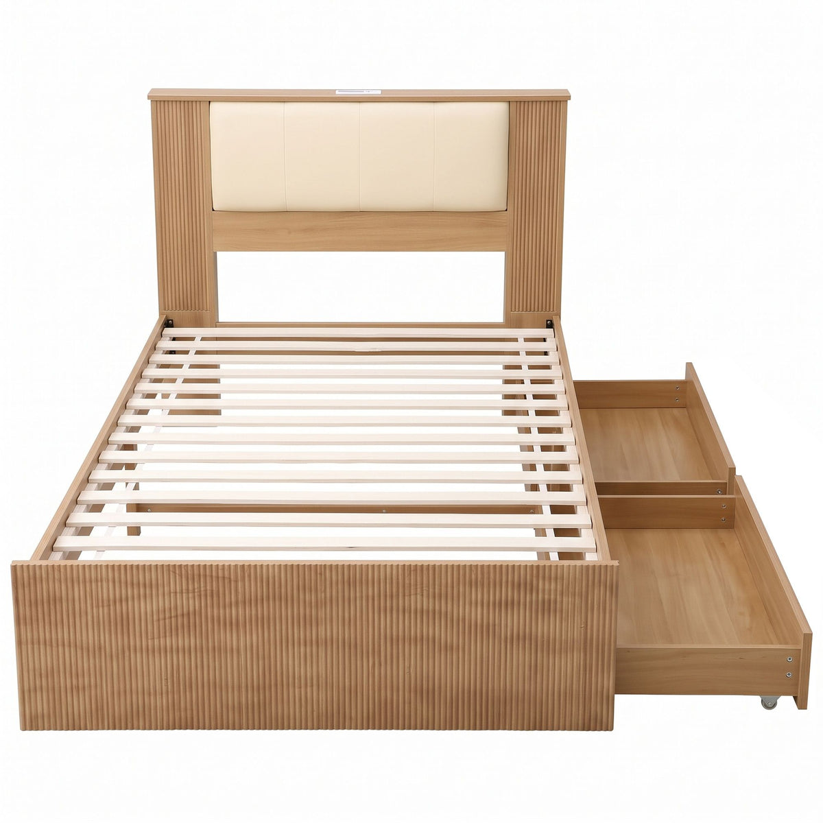 Artiss King Single Bed Frame with Drawers and Charging Station