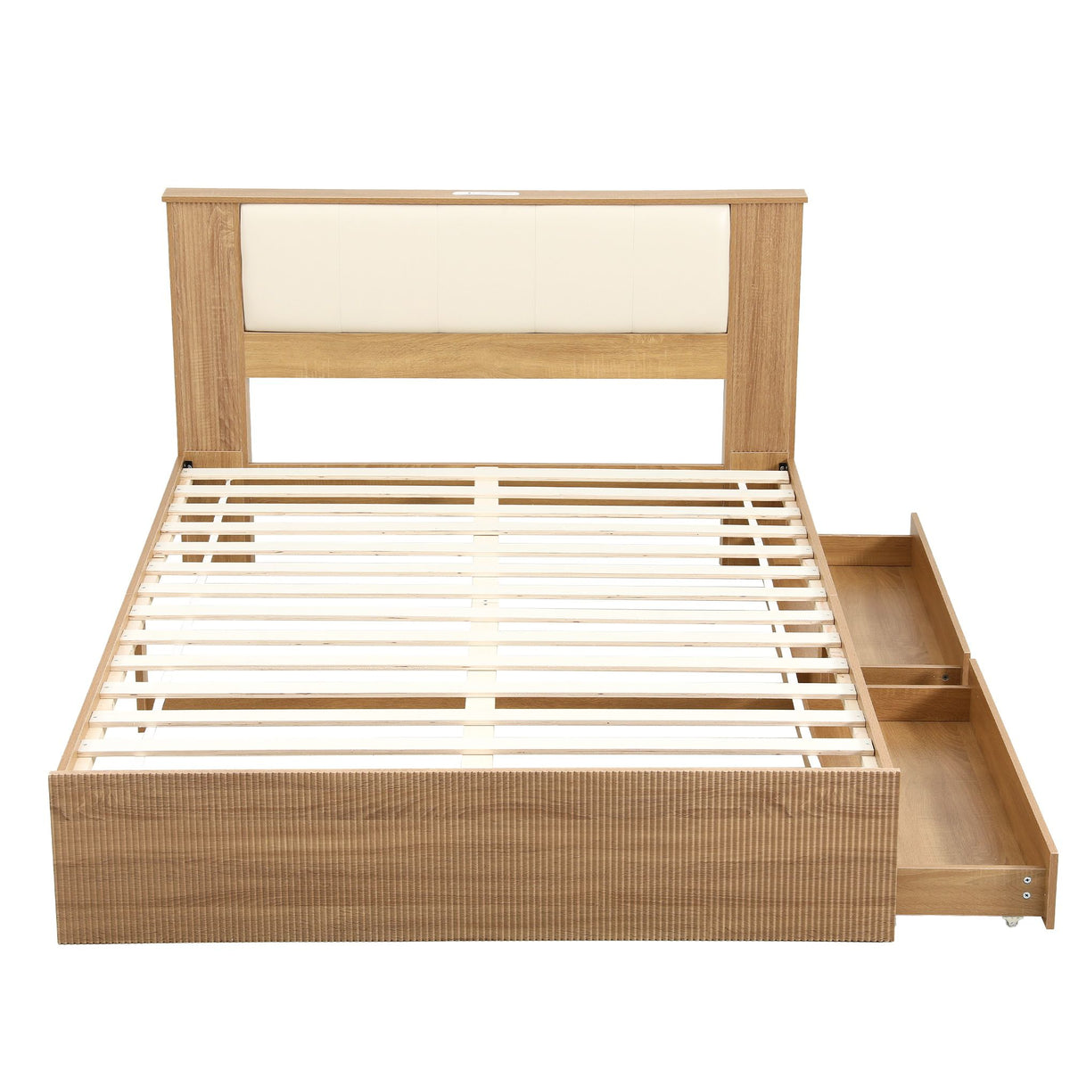 Artiss Queen Bed Frame with Drawers and Charging Station