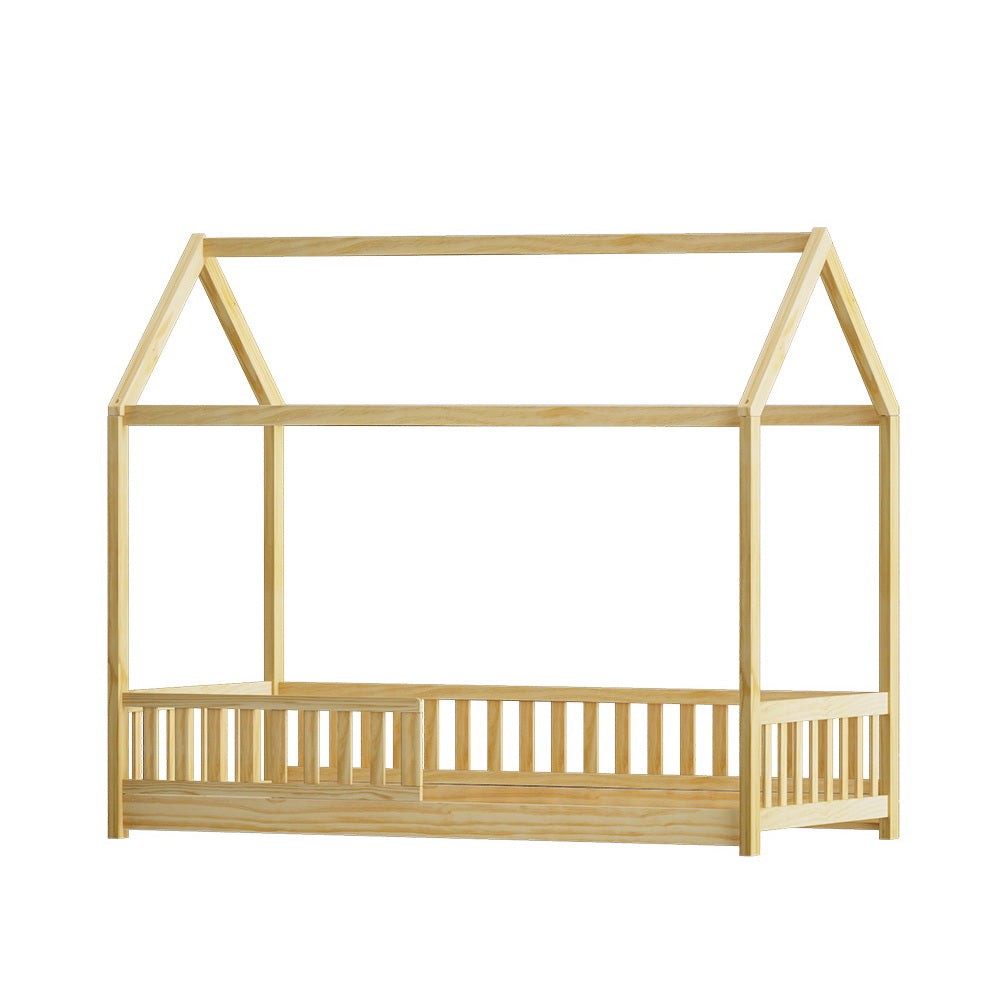 Rock Kids House Bed Frame Pine Wood Oak