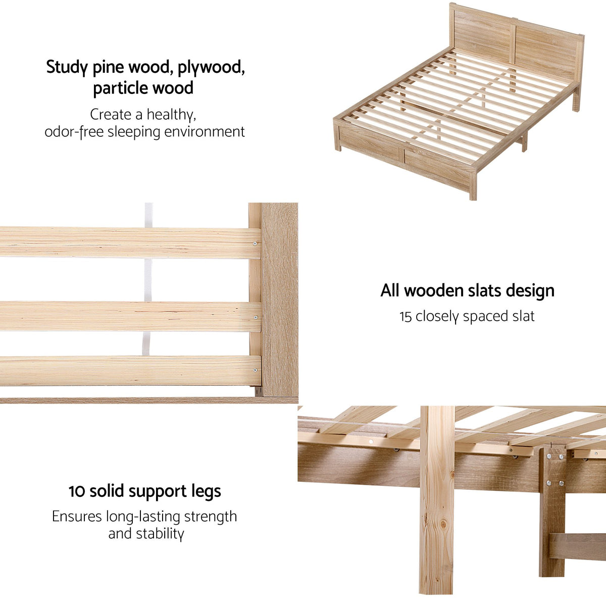 Artiss Queen Size Bed Frame with 2 Storage Drawers