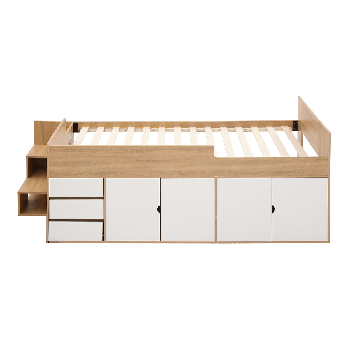 Artiss King Single Bed Frame with 3 Drawers and Two-Step Access