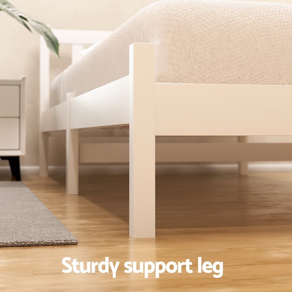 Sofie Double Bed Frame with 2 Storage Drawers White
