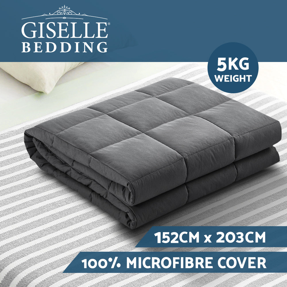 Giselle 5KG Adult Weighted Blanket Dark Grey