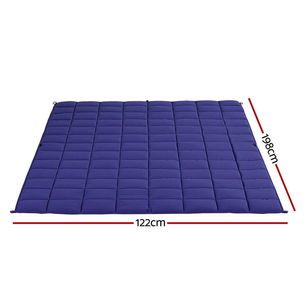 Giselle 6.8kg Adults Size Anti Anxiety Weighted Blanket Gravity Blankets Royal Blue