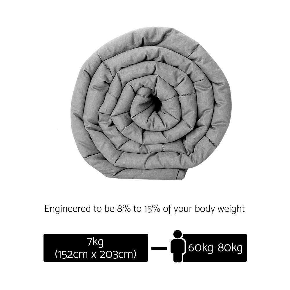 Giselle 7KG Weighted Blanket Light Grey