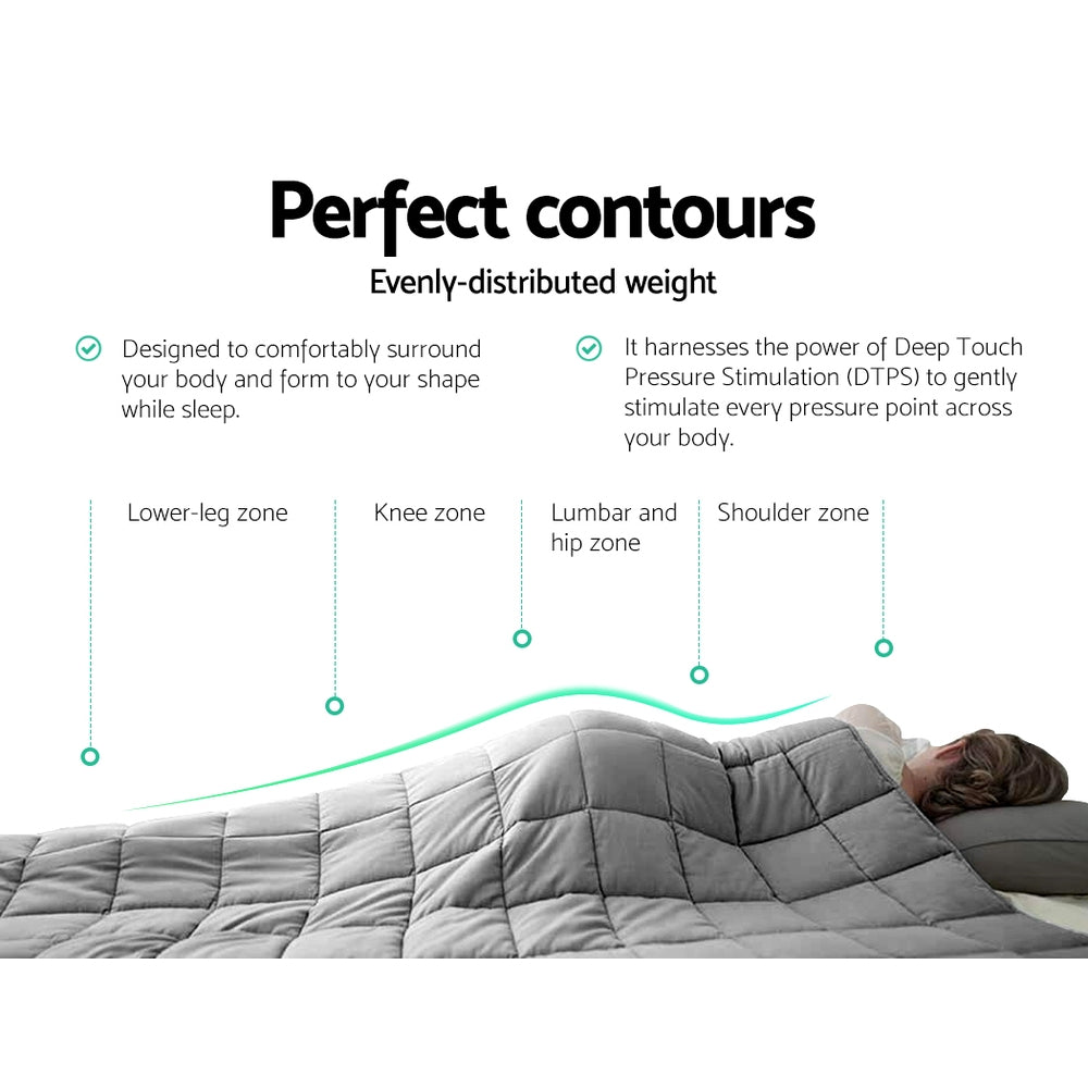 Giselle 7KG Weighted Blanket Light Grey