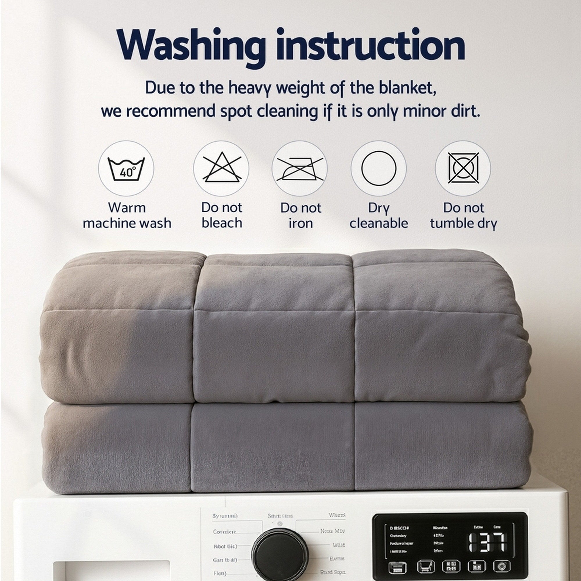 Giselle Bedding Weighted Blanket Fleece Sherpa Heavy Blanket 4.5KG