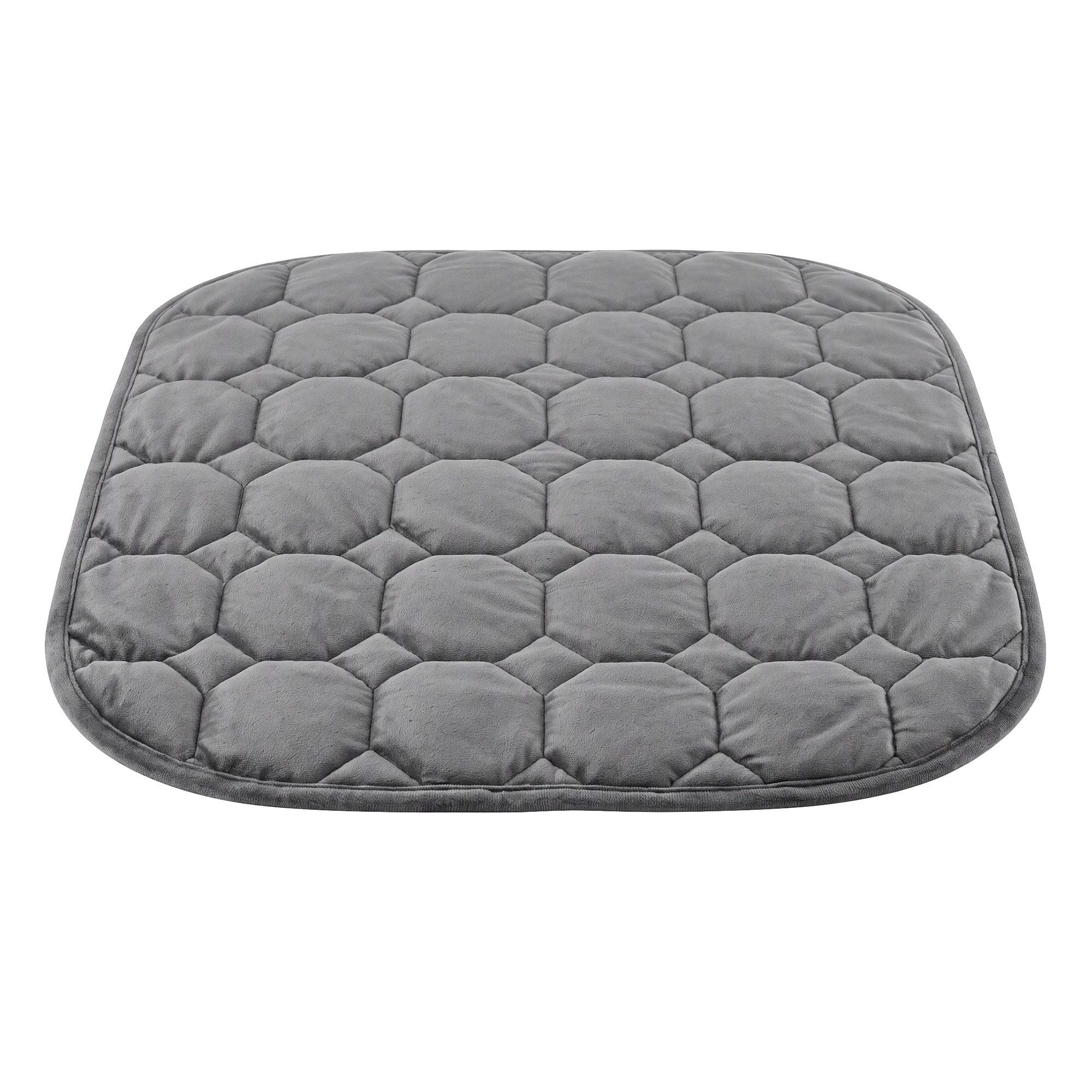 Giselle Weighted Lap Blanket 3.2KG Grey Crystal Velvet Quilted Glass Bead Fill for Sofa Office