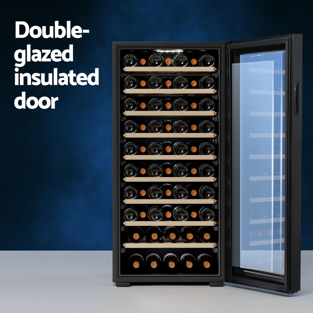 66-Bottle Compressor Wine Cooler UV Glass - Devanti