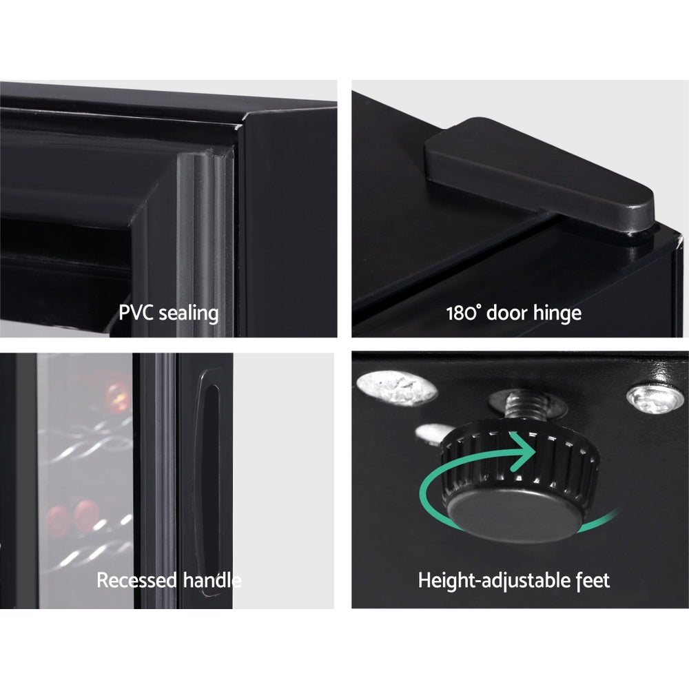Devanti 12-Bottle Wine Fridge Cooler Black