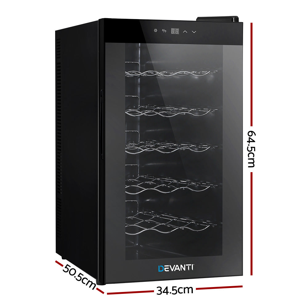Devanti 18-Bottle Wine Fridge Thermoelectric Black