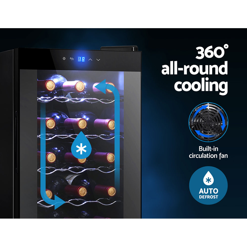 Devanti 18-Bottle Wine Fridge Thermoelectric Black