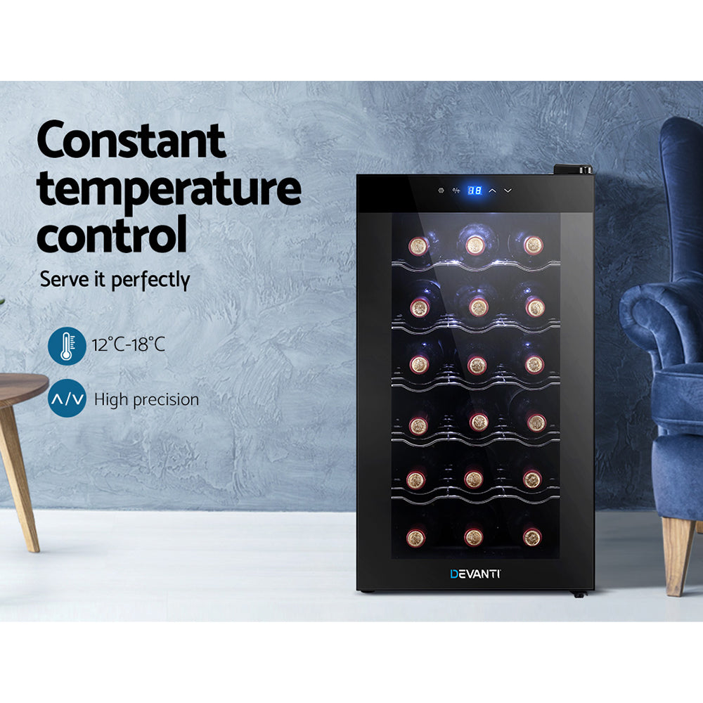 Devanti 18-Bottle Wine Fridge Thermoelectric Black
