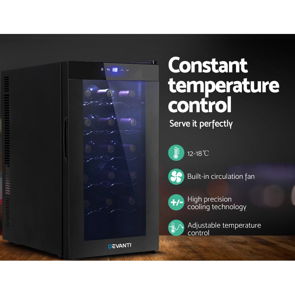 Devanti 18-Bottle Wine Fridge Thermoelectric Black