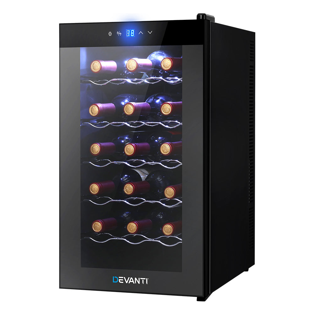 Devanti 18-Bottle Wine Fridge Thermoelectric Black