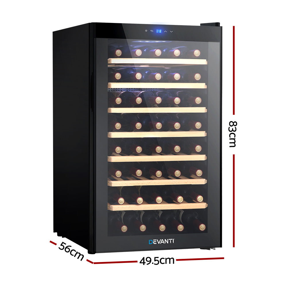 Devanti 51-Bottle Wine Fridge Cooler Black