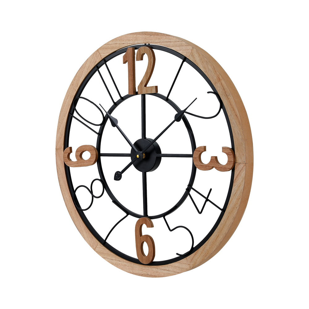 Metal & MDF 60CM Wall Clock, Bold Numerals - Artiss