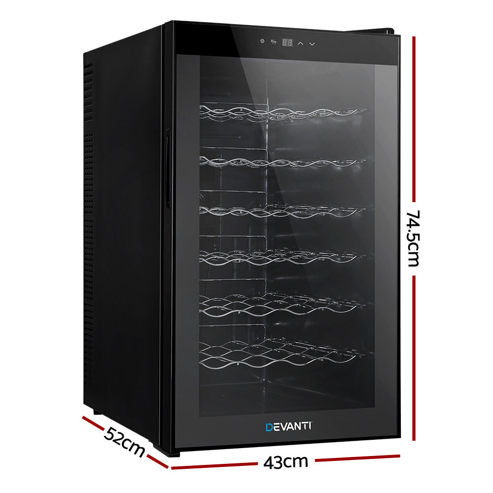 Devanti 28-Bottle Wine Fridge Cooler Black
