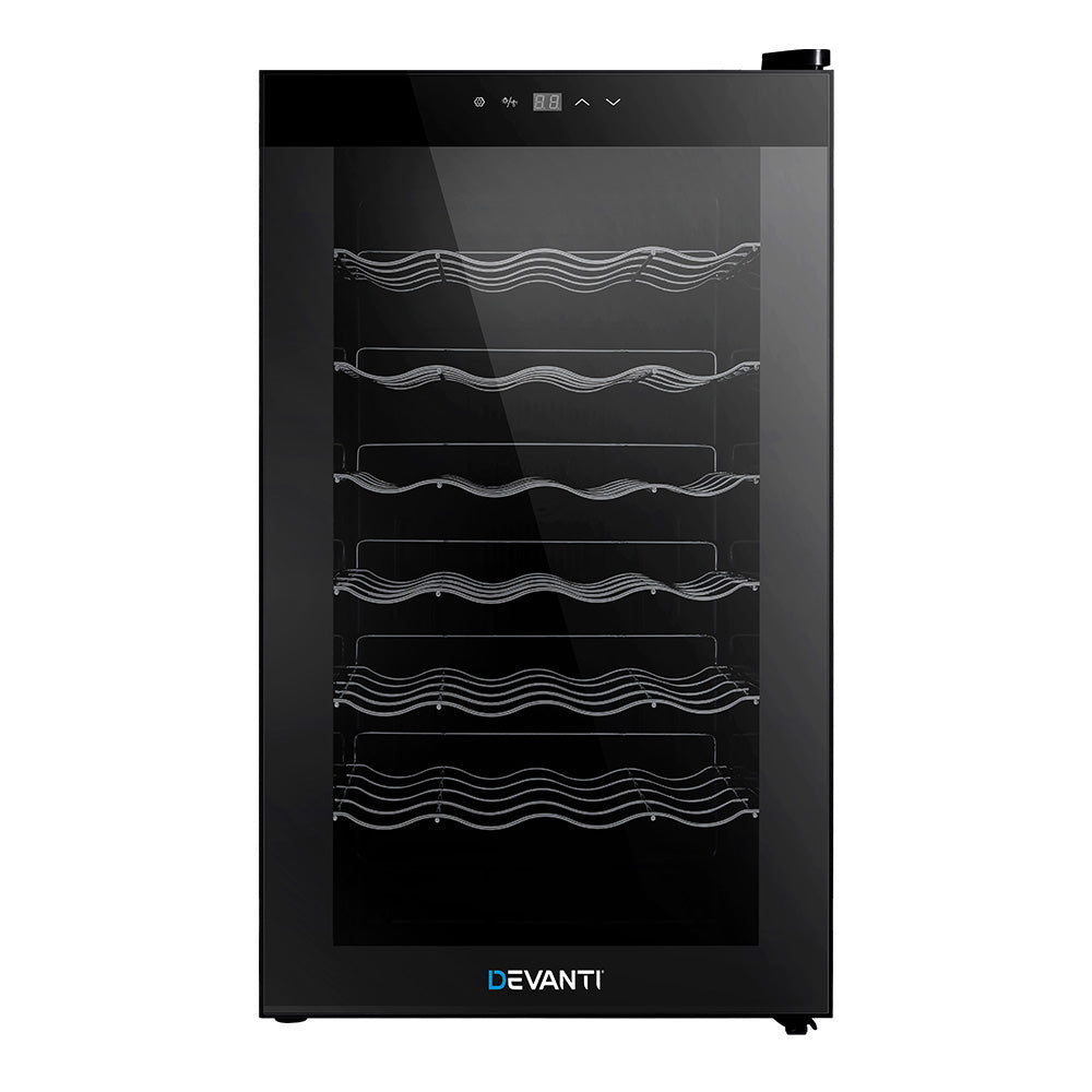 Devanti 28-Bottle Wine Fridge Cooler Black