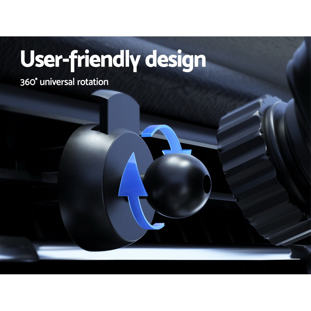 Devanti 15W Wireless Car Charger Fast Charging Mount Black
