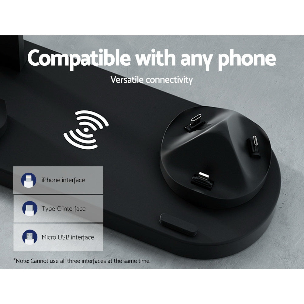 Devanti 4-in-1 Wireless Charger Dock Black