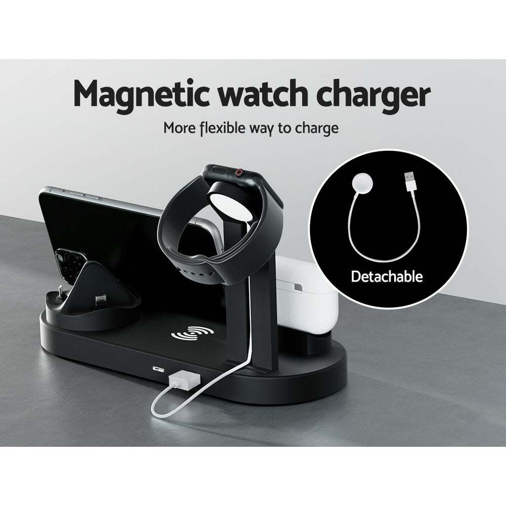 Devanti 4-in-1 Wireless Charger Dock Black