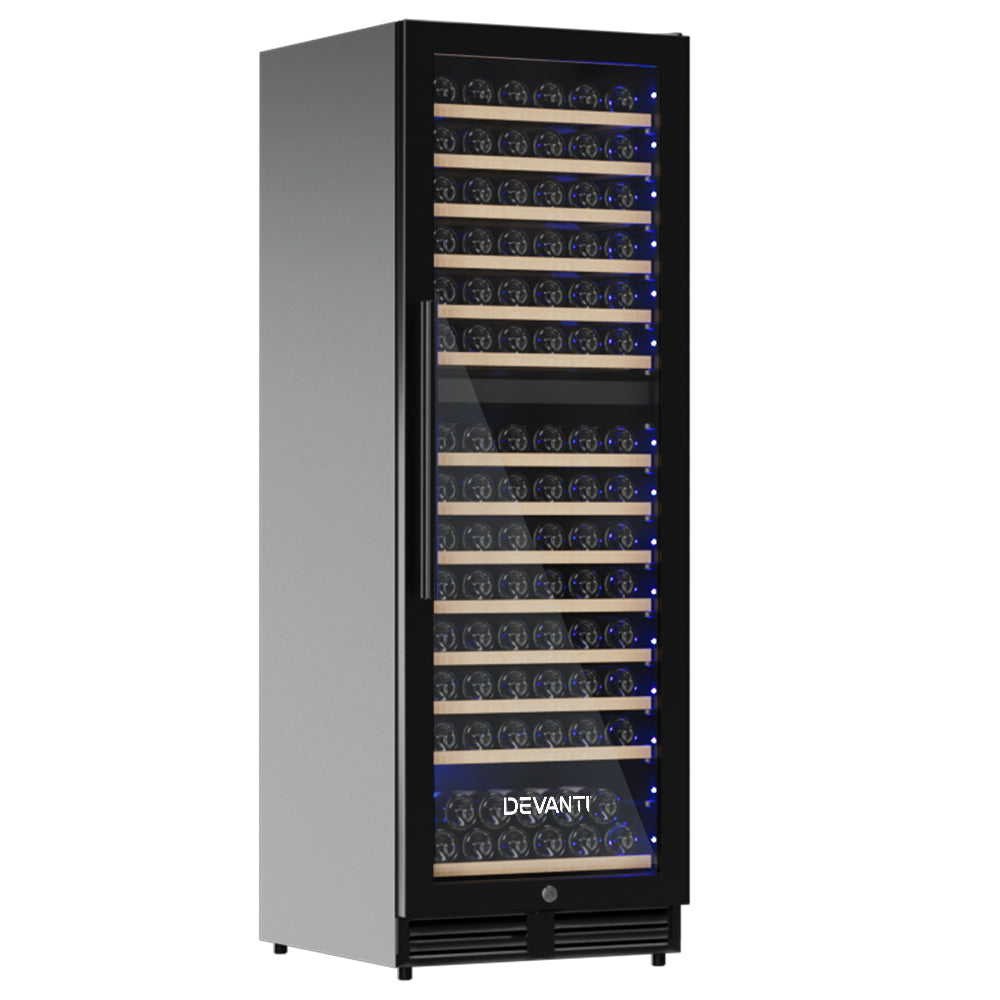 Devanti 154-Bottle Dual Zone Wine Fridge Black