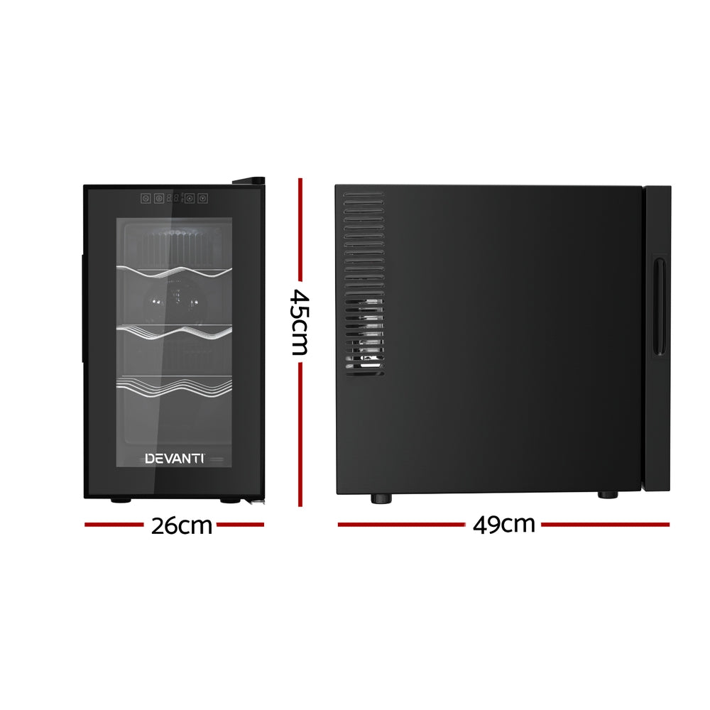 Devanti 8-Bottle Wine Fridge Cooler Black