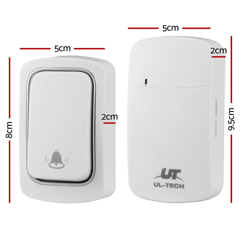 LED Wireless Waterproof Doorbell with 38 Melodies UL-tech