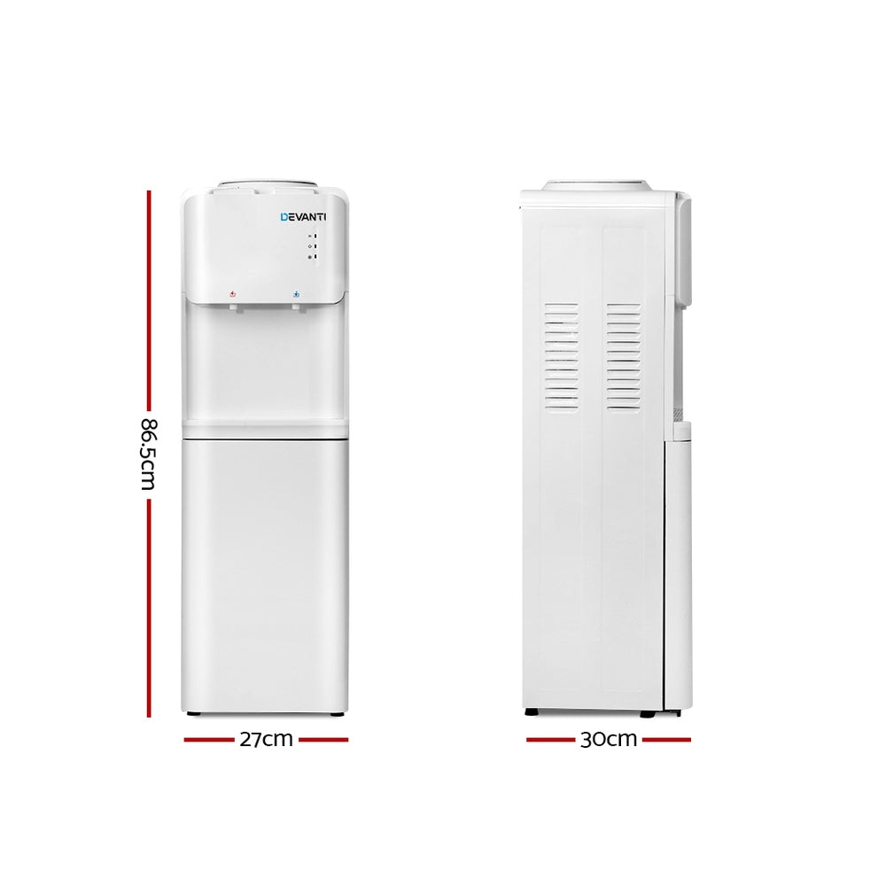 Devanti Stand Water Cooler Dispenser Dual Tap White