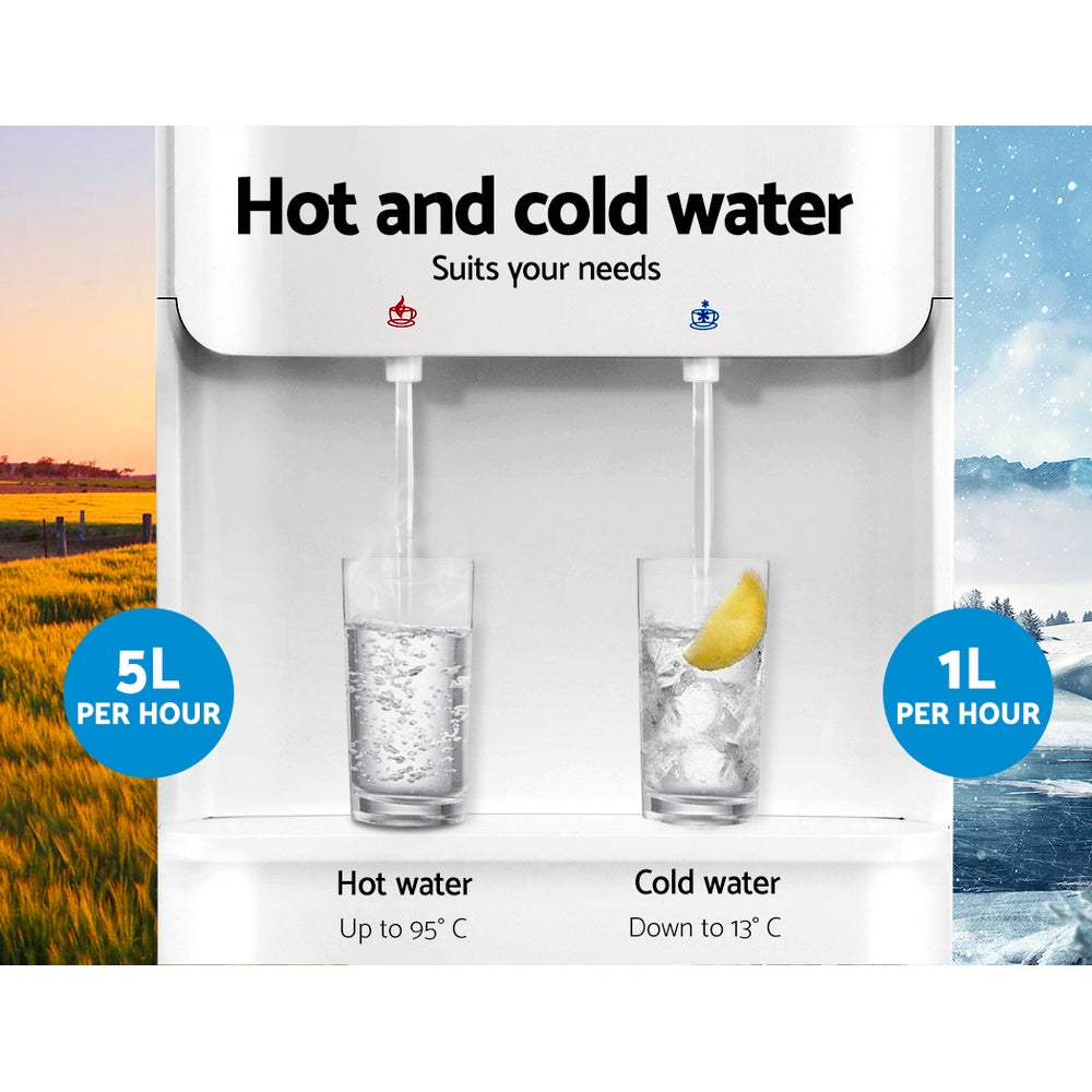 Devanti Stand Water Cooler Dispenser Dual Tap White