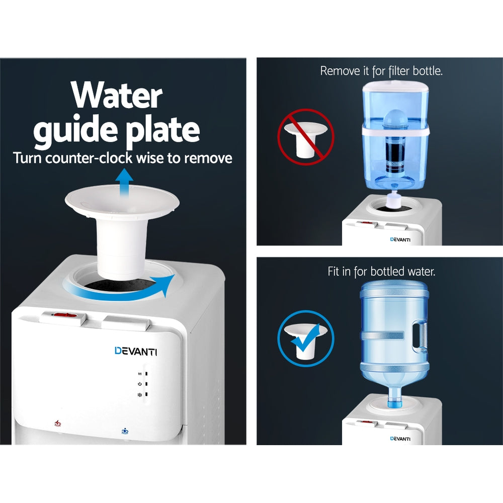 Devanti Stand Water Cooler Dispenser Dual Tap White