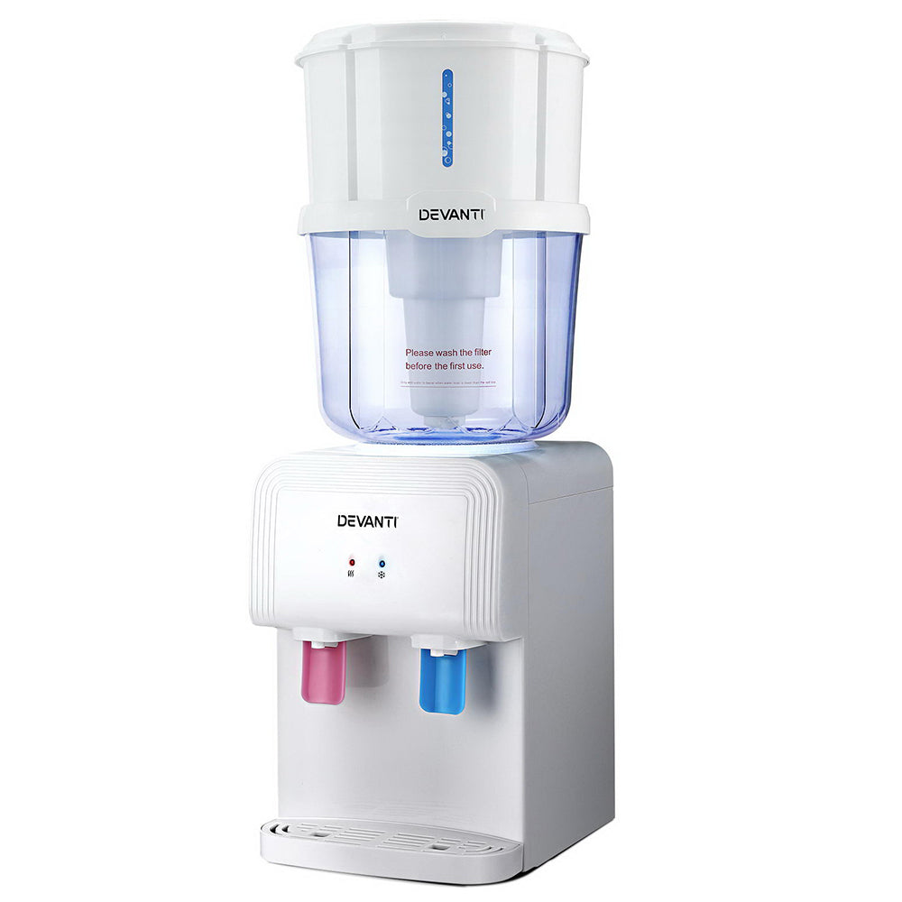 Devanti Bench Top Water Cooler Dispenser White 15L Purifier