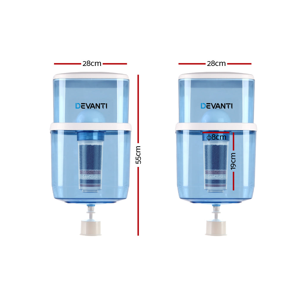 Devanti 22L Water Cooler Dispenser Filter Bottle Blue