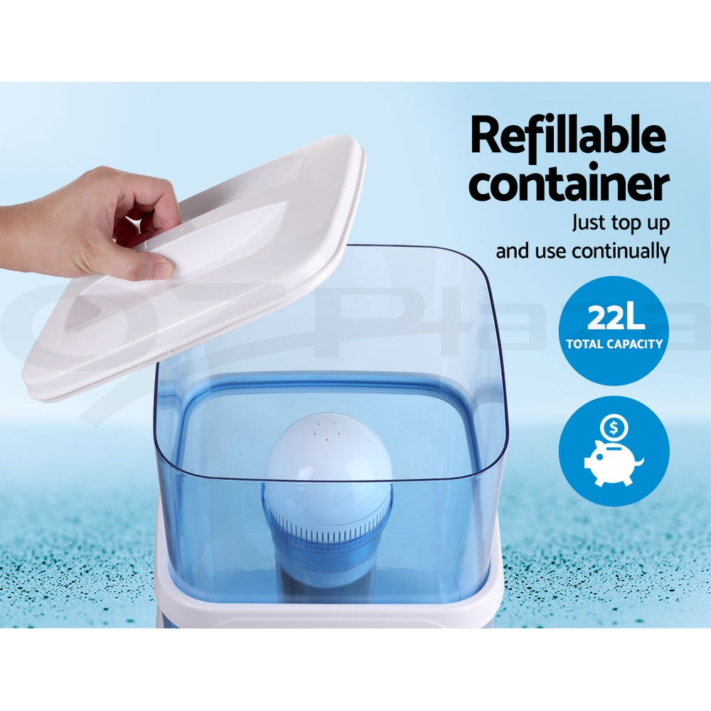Devanti 22L Water Cooler Dispenser Filter Bottle Blue