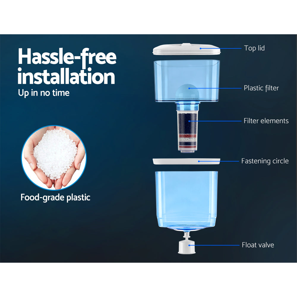 Devanti 22L Water Cooler Dispenser Filter Bottle Blue