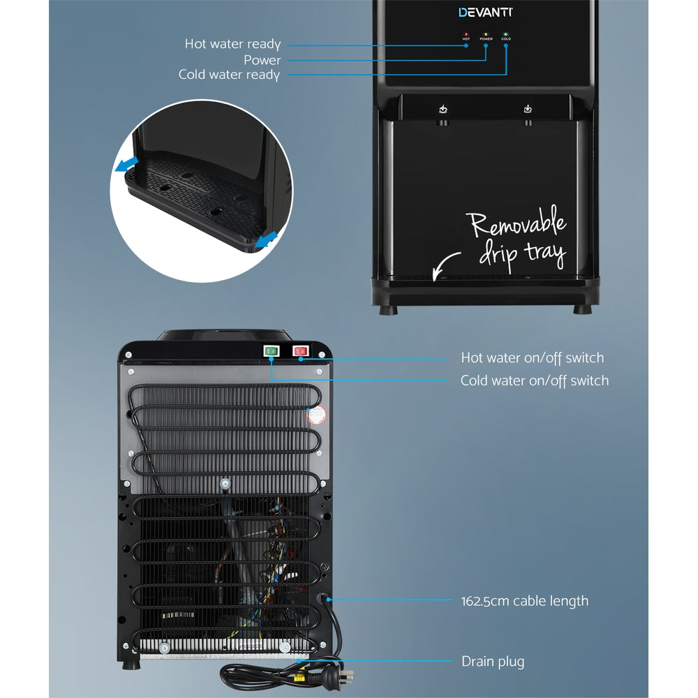 Devanti Bench Top Water Cooler Dispenser Black