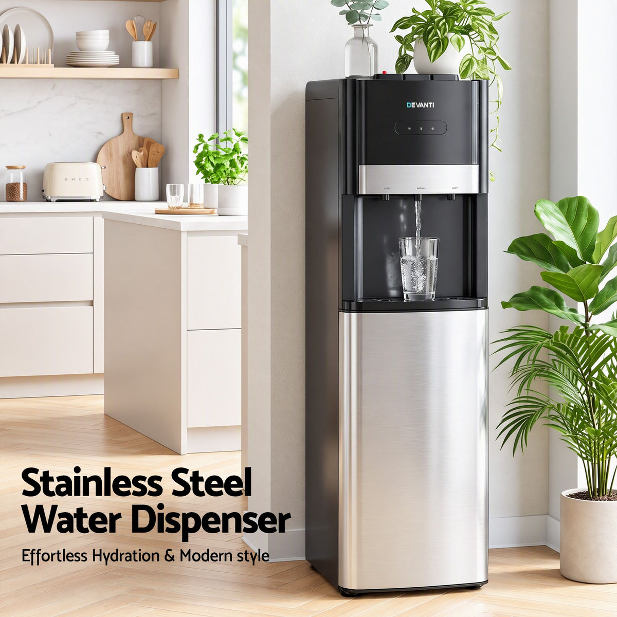 Devanti 3 Taps Hot and Cold Water Cooler Dispenser with Child Safety Lock