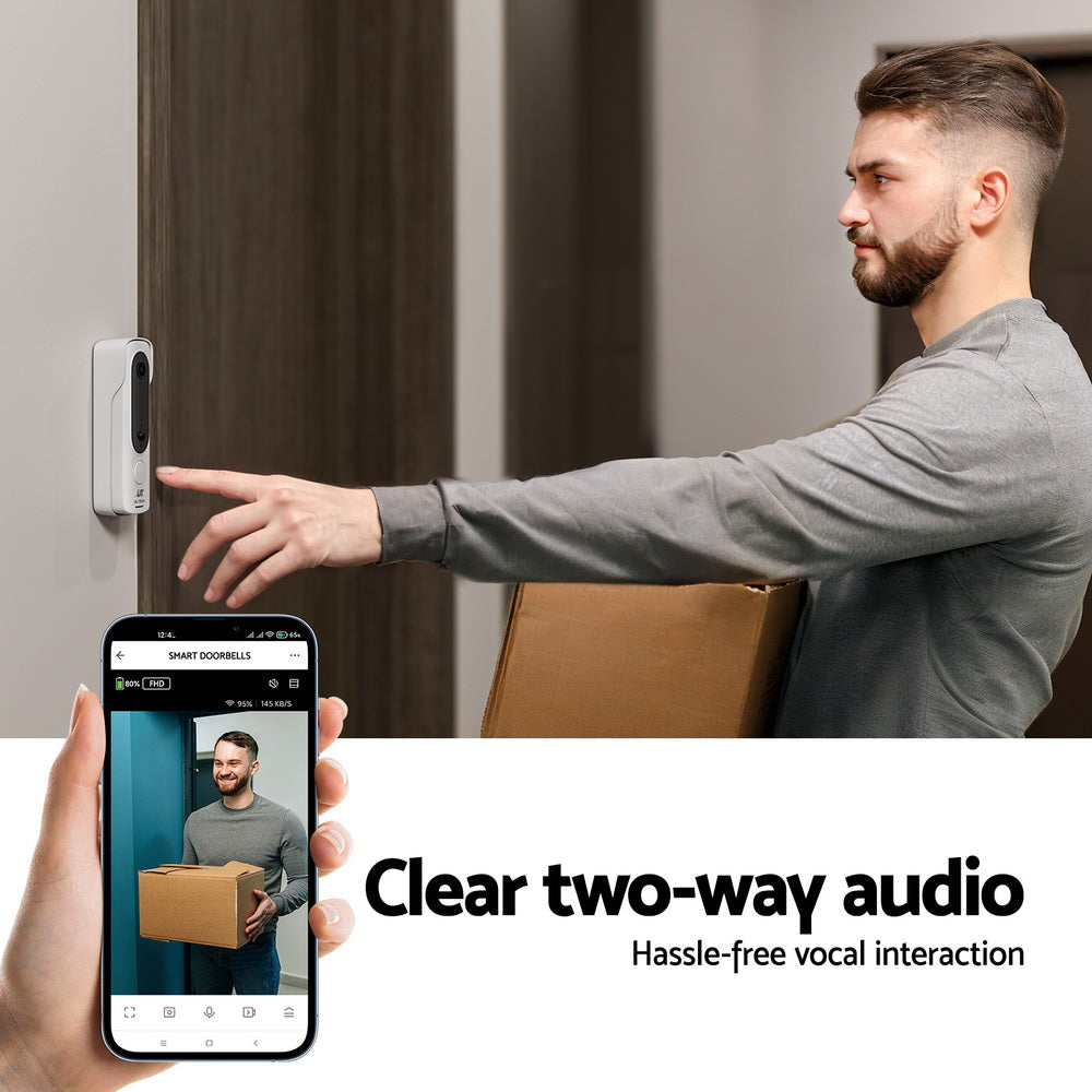 UL-tech Wireless Doorbell Security Camera HD 1080P White