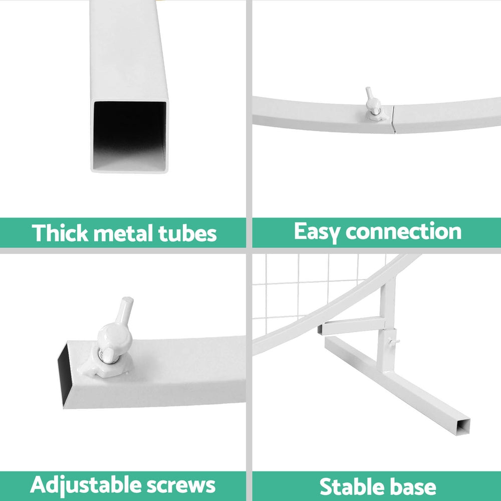 Round Backdrop Stand 2m Wedding Party Display Gold White